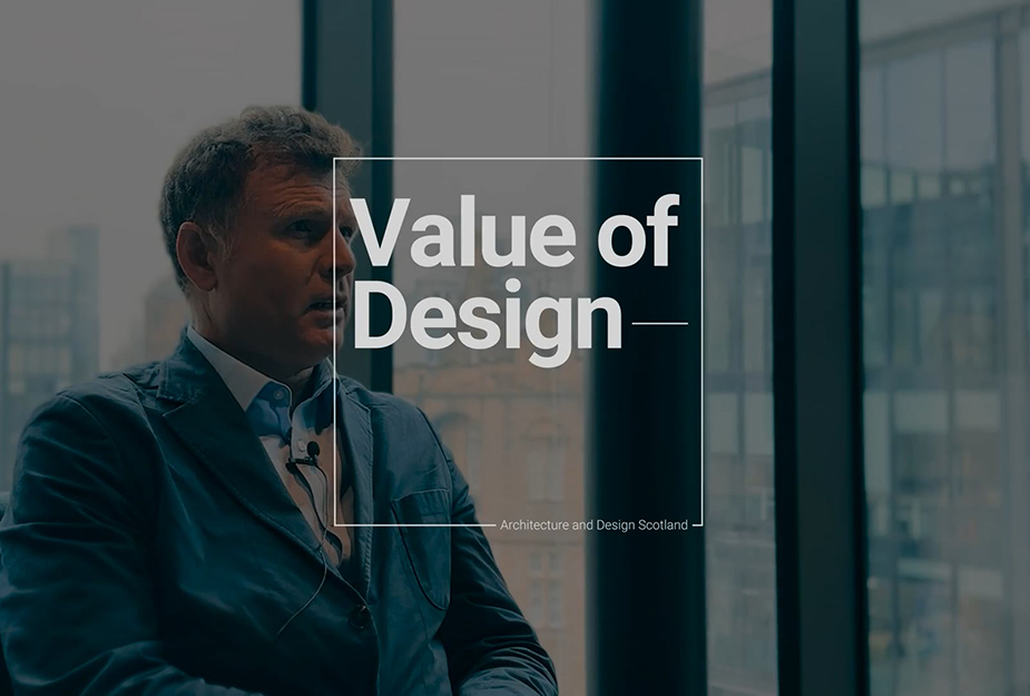 The words 'Value of Design' above a still of Daniel McKendry during an interview for the Value of Design 2024 campaign