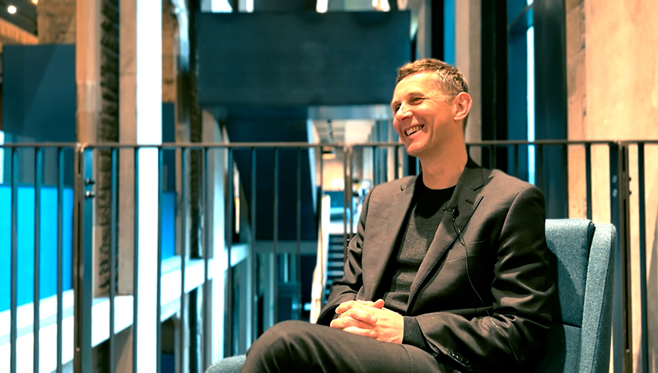 Jim MacDonald laughing during a Value of Design interview.