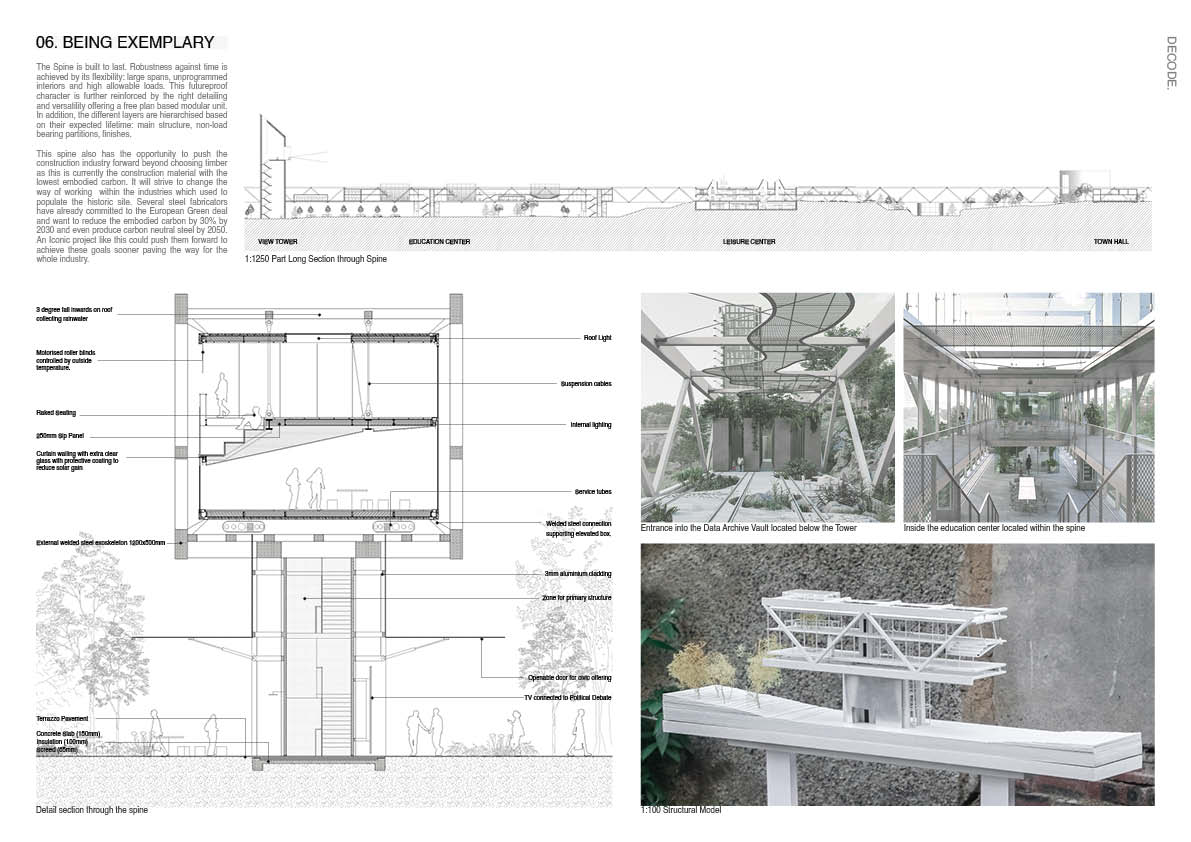 Detailed section of a building from DECODE by 2024 Student Award winner Euan Clarke.