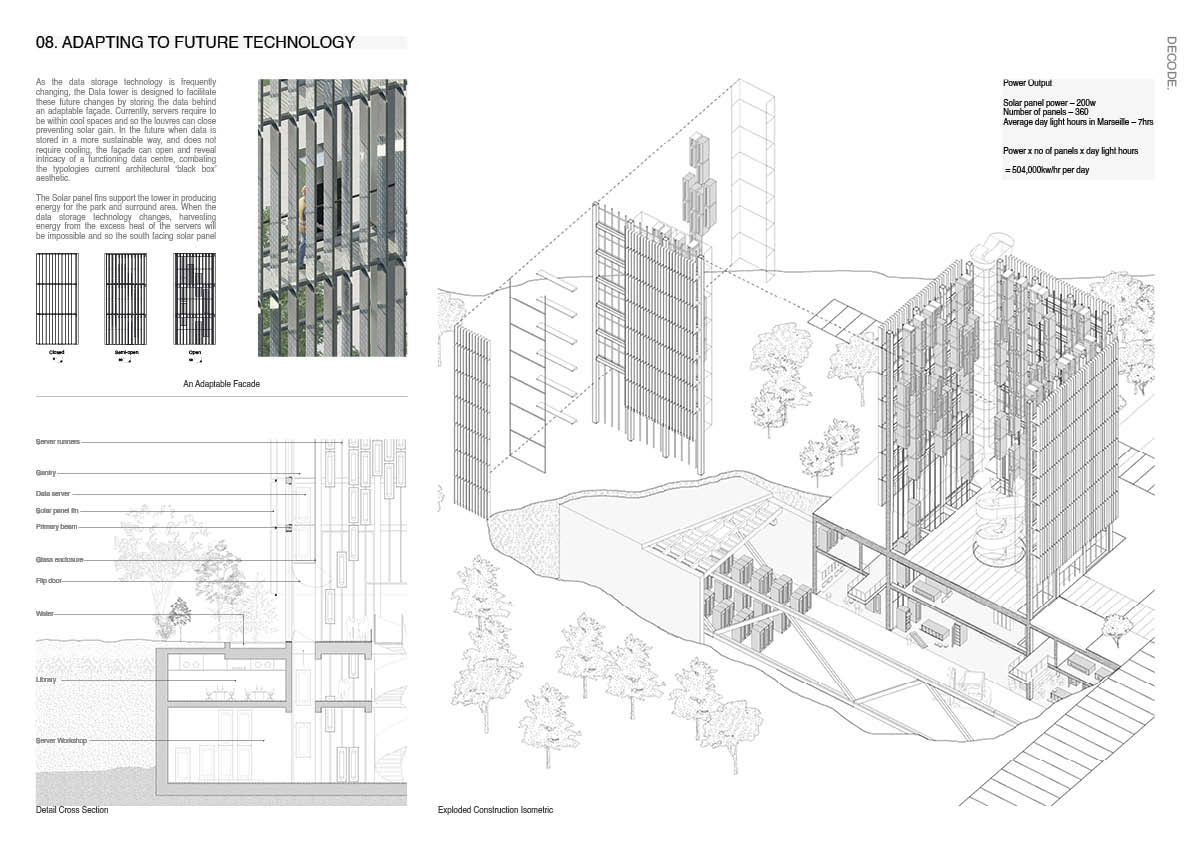 Detailed cross section of a building from DECODE by 2024 Student Award winner Euan Clarke.