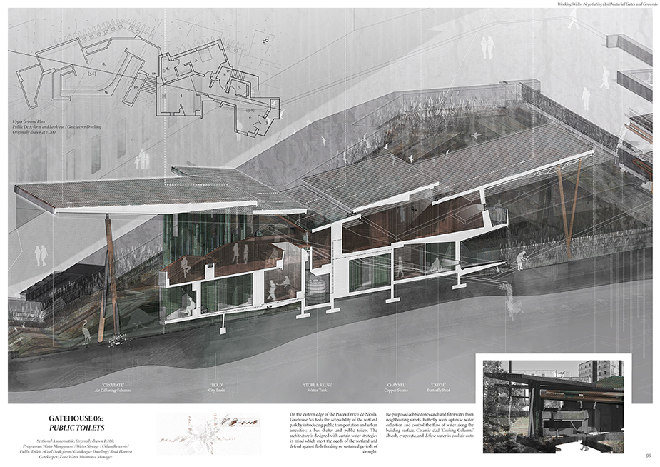 Cross section of public toilets from the project Working Walls by 2024 Student Award winners Briony Potter and Isabelle Warren